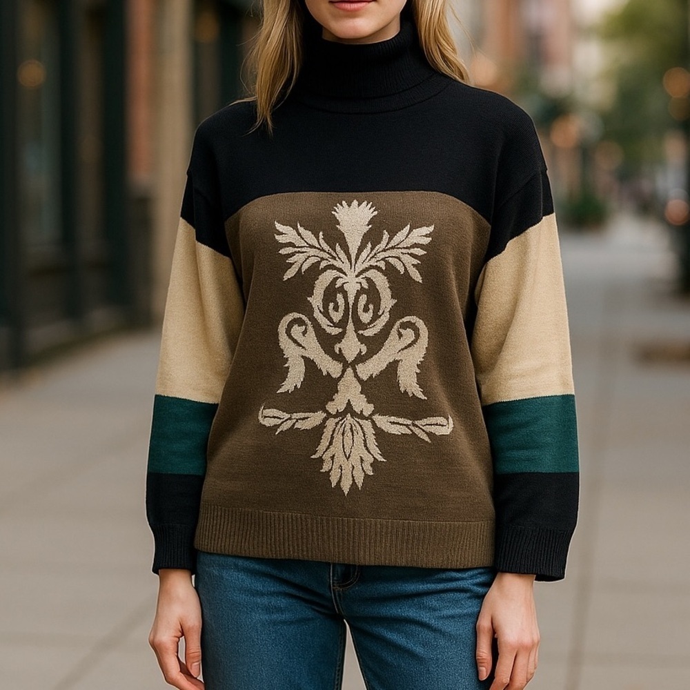 HOSS INTROPIA Turtleneck Sweater Wool Blend Small Pullover